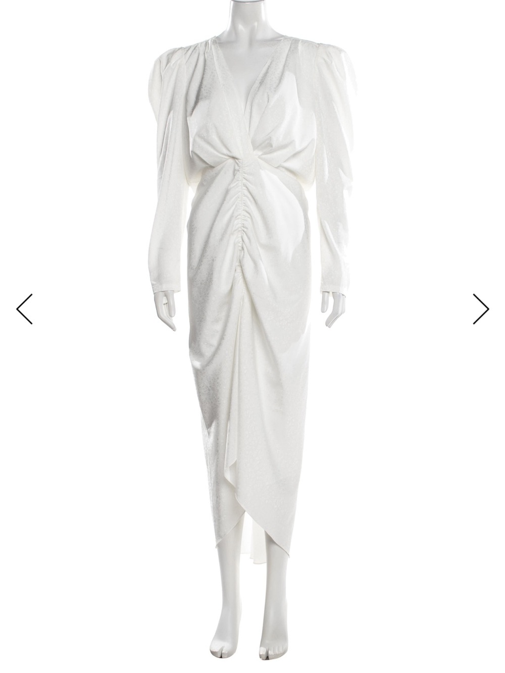 Ronny Kobo Collection ASTRID White Long Sleeve Ruched white dress!